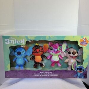 DISNEY STITCH Hawaiian Elements Earth Wind Fire Water Plush Collectors Set NEW!!